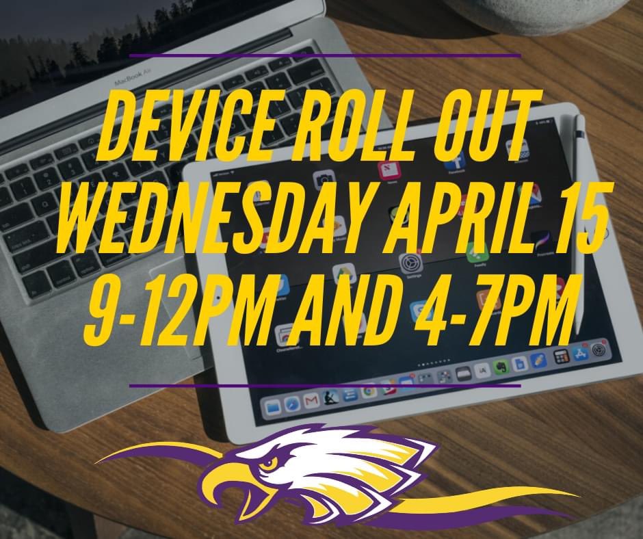 PHSClassOf2020_'s tweet photo. On Wednesday, April 15 we will be having a second device roll out for the students who were not able to get one last week. If you need a device AND have been contacted by your teacher to complete a Technology Survey, come to the Technology Building during one of the pickup times. https://t.co/2UmrVdtAob