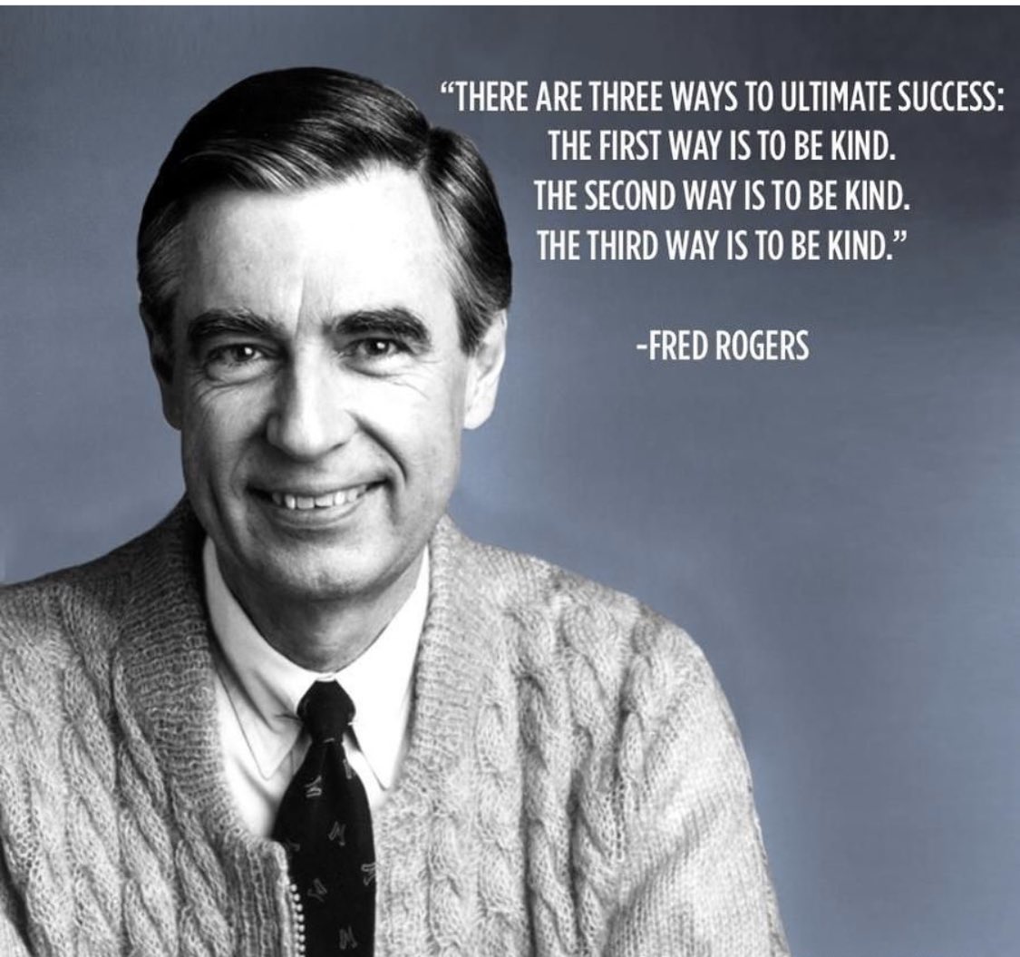 josephsoto's tweet photo. I think we should listen to Fred Rogers #TuesdayMotivation https://t.co/TDHqi3h3T4