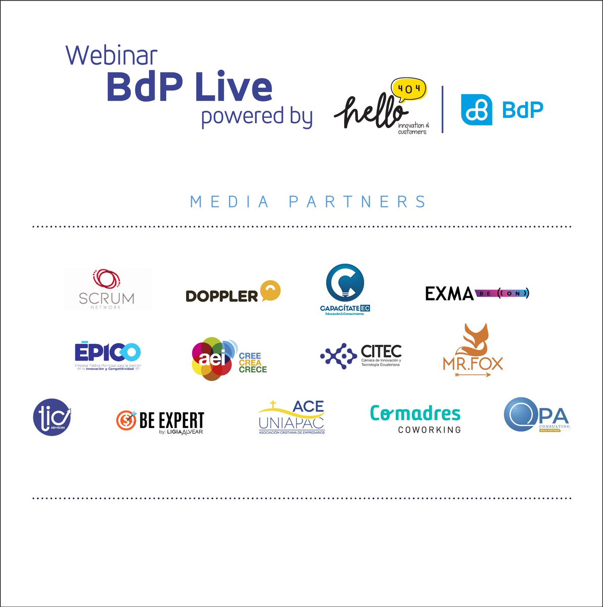 CITECec's tweet photo. #EsMomentoDeSerComunidad quédate en casa y aprovecha estas charlas. El 14 de abril iniciamos los #WebinarsBdPLive, expertos impartirán charlas para ayudar a tu emprendimiento ante la situación que atraviesa el país.
👉Registro https://t.co/S22Zihx72y
#EcuadorInnova #EcTechHub https://t.co/son0v7wRmV