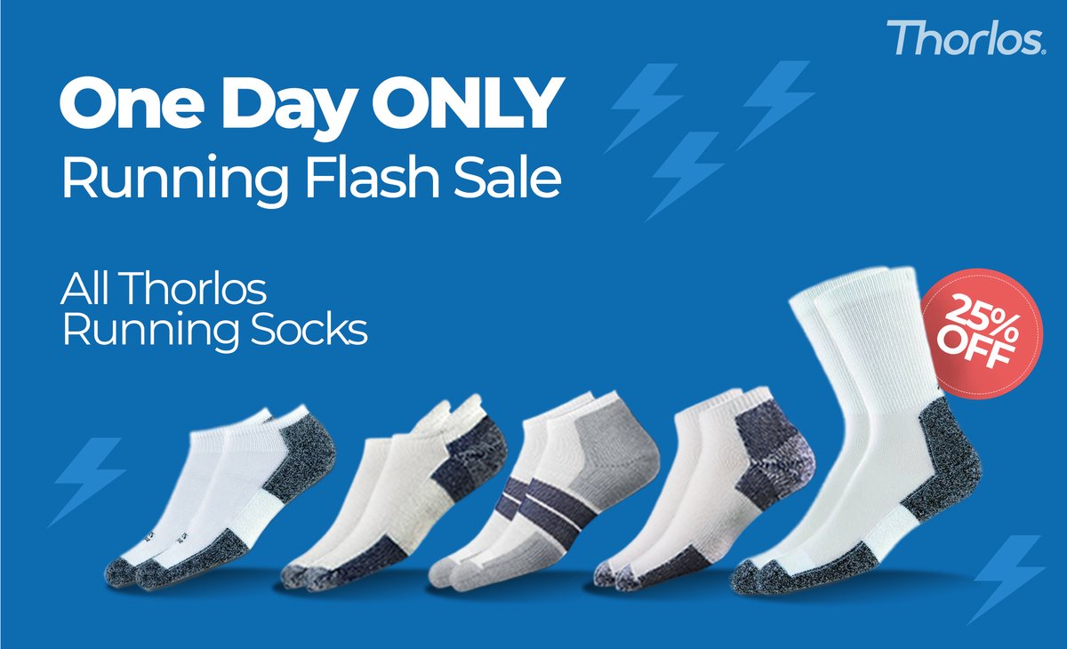 NOW IS THE TIME To Stock Up On Your Favorite THORLO Running Socks!!

TODAY ONLY GET 25% OFF AT thorlo.com/shop/flash_sale !