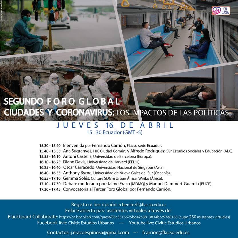 FLACSOec's tweet photo. El 16 de abril a las 15h30, te invitamos al foro global 'Ciudad y coronavirus: impactos de las políticas', un evento en el que participarán varias redes académicas e instituciones a nivel global.

➡️Facebook Live » https://t.co/VFwLVsJLS0
➡️Más info » https://t.co/exWzwWzXxd https://t.co/F8Z9oOhwJ3