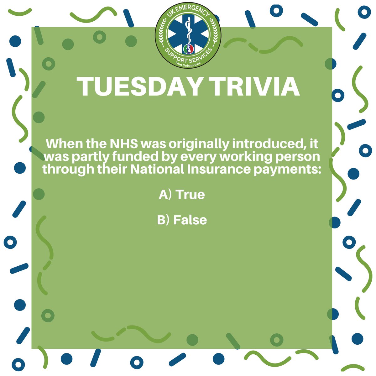 It’s #tuesdaytrivia!

Comment your answer below!

#ukemergencysupportservices #togethernotalone #triviatuesday #supportingthesupporters #tuesday