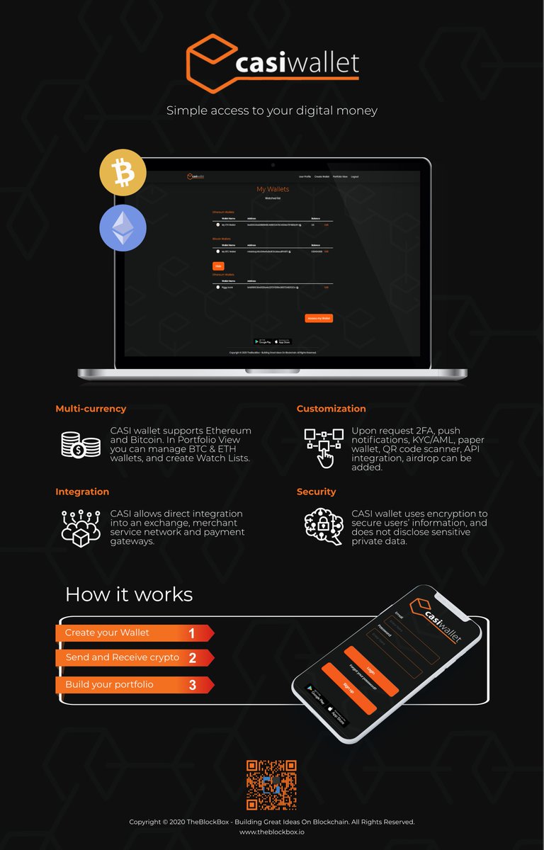 It is said that fortune favors the bold.
TheBlockBox continues to extend its product portfolio by launching #CASI - white label custodial wallet. CASI supports #BTC and #ETH, and #ERC-20 tokens. 
 
Try it out: casi.theblockbox.io

Our PR is in the comment section.