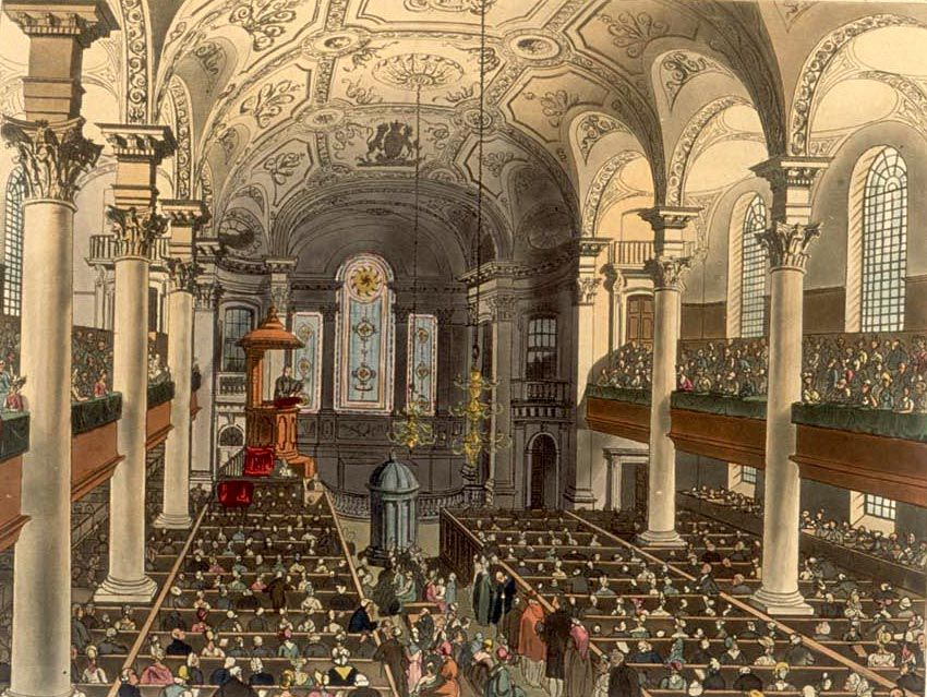 I leave you with an image from 1810. Back when the pulpit had a roof over it.