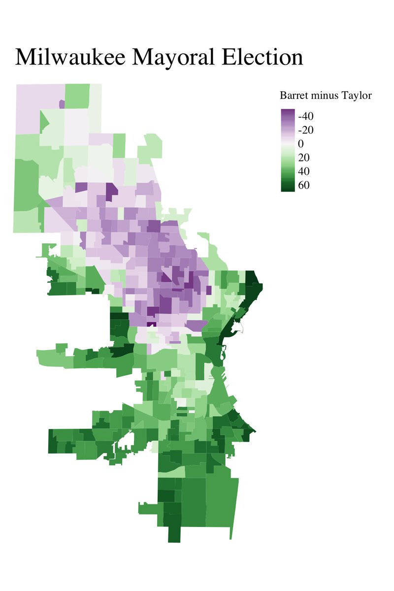 Tom Barrett easily swept to victory in the Milwaukee Mayoral race, despite Taylor's quite strong showing in parts of the Near West and North Side.