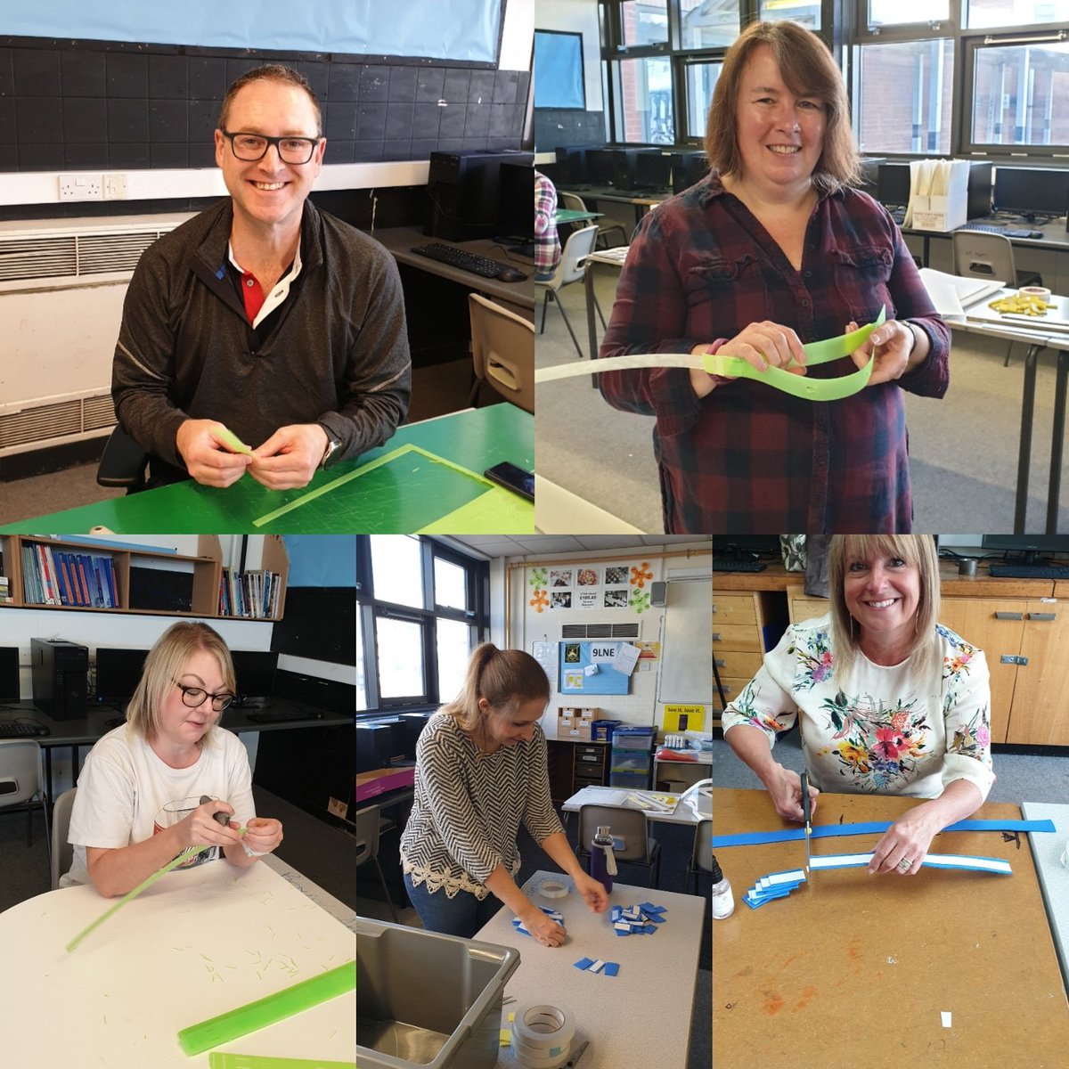 We made over 400 PPE visors today for front line NHS staff, care homes and carers in the Cheshire and Staffordshire area. Thank you to the staff who volunteered their time and to @alsager_school for their generous donation of materials. 👏