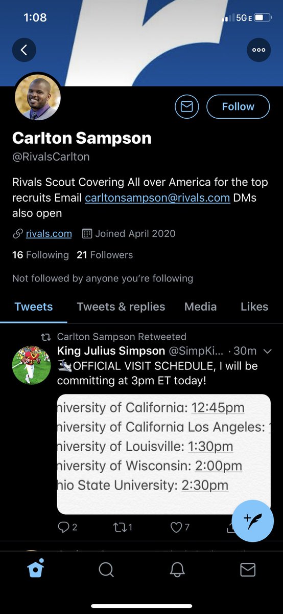 motorcity2mo's tweet photo. Guys there is a MASSIVE collection of twitters out there for guys doing Road To Glory on NCAA 14 and tweeting recruiting hype videos, campus visits, top 8โs, scheduled commitment times and announcements, fake Rivals scouts. Itโs a crazy world man https://t.co/eenWObWV6E