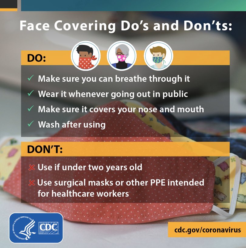 Andover_Health's tweet photo. A cloth face covering should be worn whenever people are in a community setting, especially in situations where you may be near people. These settings include grocery stores and pharmacies. 

These face coverings are not a substitute for social distancing. https://t.co/75xh0Qu80b