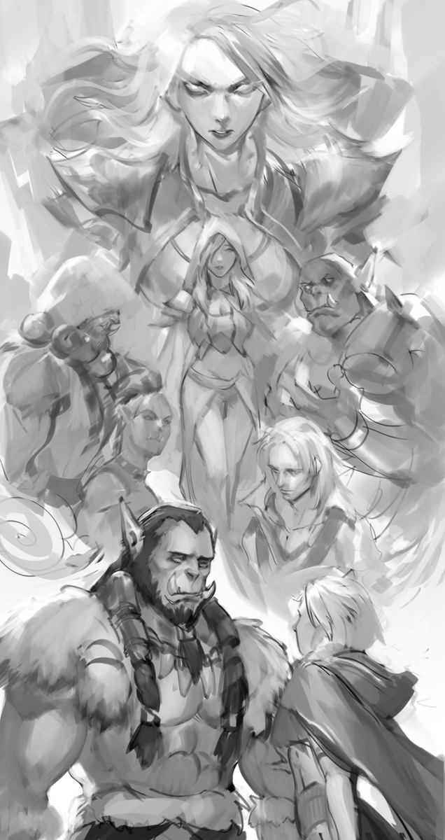 cn_phoebe's tweet photo. A sketch of Jaina https://t.co/GYQXnRfwIQ