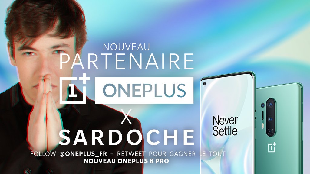C'est avec une immense fierté que je vous annonce mon partenariat avec OnePlus ! :DJe suis extrêmement heureux de travailler avec eux sur la  #OnePlus8Series pour le lancement de leurs nouveaux produits !(Et sinon je fais gagner un OnePlus 8 Pro à un RT + Follow  @oneplus_fr)