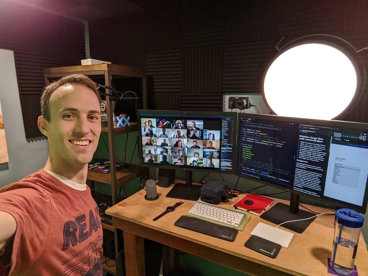 Got an awesome group of people in today's remote React Performance Workshop for <a href="/ReactAmsterdam/">R̶e̶a̶c̶t̶ ̶A̶m̶s̶t̶e̶r̶d̶a̶m̶ / See @ReactSummit</a>!

I've got two more workshops this week before the remote conference on Friday!

Oh and mint chocolate chip ice cream is the best! (Sorry, inside joke). 🍨