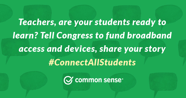 CommonSense's tweet photo. Right now, 12 million students do not have access to the technology they need to participate in distance learning. We are calling on Congress to #ConnectAllStudents and close the #digitaldivide now. Learn more about how you can help! https://t.co/KDTCT1YMnu https://t.co/Mdx5Z6PsBE