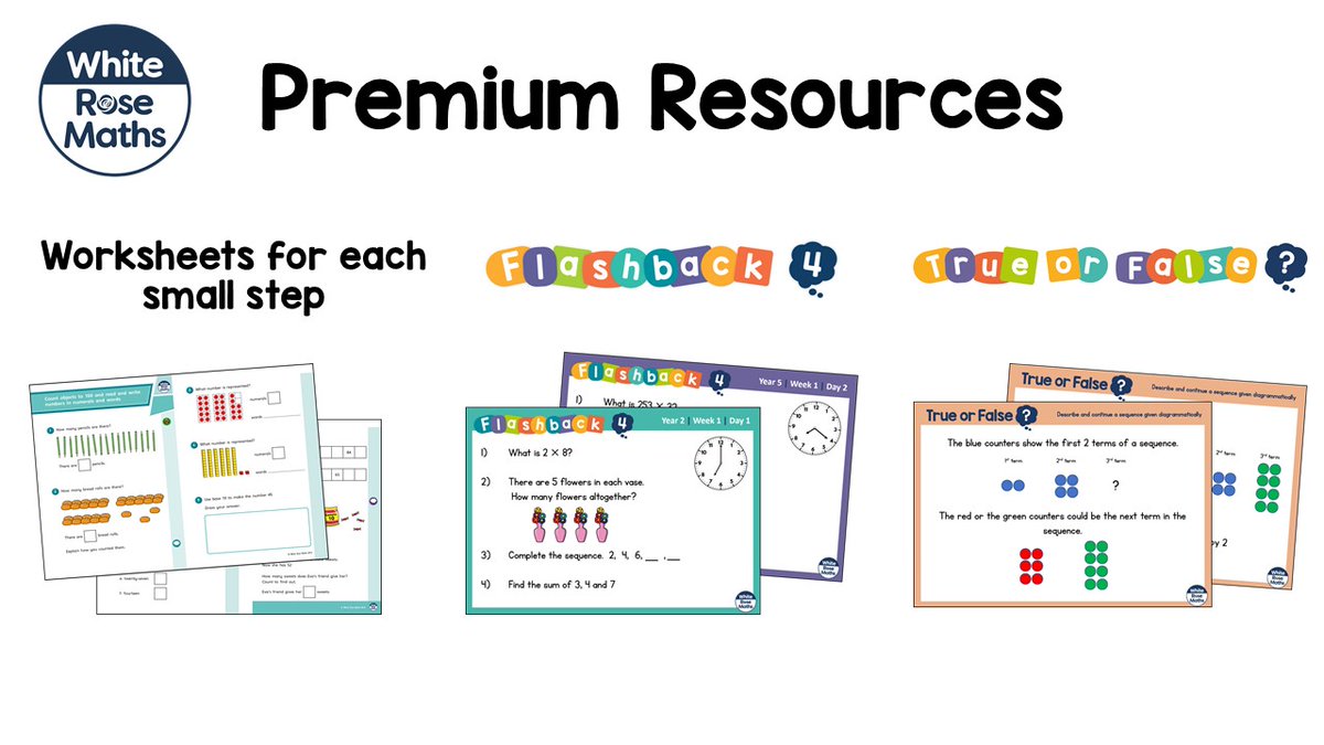 WhiteRoseEd's tweet photo. ⭐ If you're after more activities like our #HomeLearning or #EasterFun, check out our Premium Resources package!
✏️ Worksheets
💭 Flashback 4 
✅ True or False
https://t.co/fBUgo9Ok4q
#MathsEveryoneCan https://t.co/L6pvsJCFaw