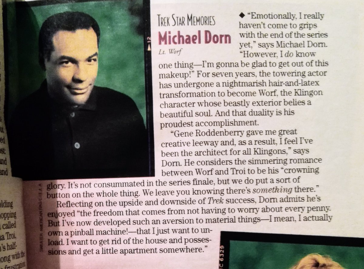 3/ Michael Dorn: "I'm gonna be glad to get out of that makeup!"