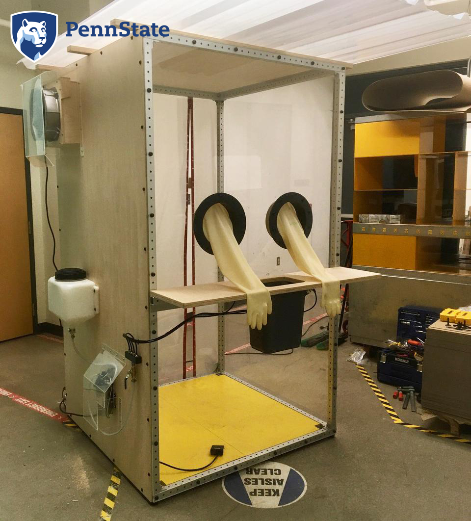 vrmnk's tweet photo. 1/4-Feels good to share a prototype of our team's #COVID19 nasal swab collection #BOOTH (Barrier for Outside Outpatient Testing of Health) that can be assembled as a kit-of-parts that can be easily procured and assembled similar to an IKEA furniture. https://t.co/CuUo73z8VS https://t.co/U46BamE2xF
