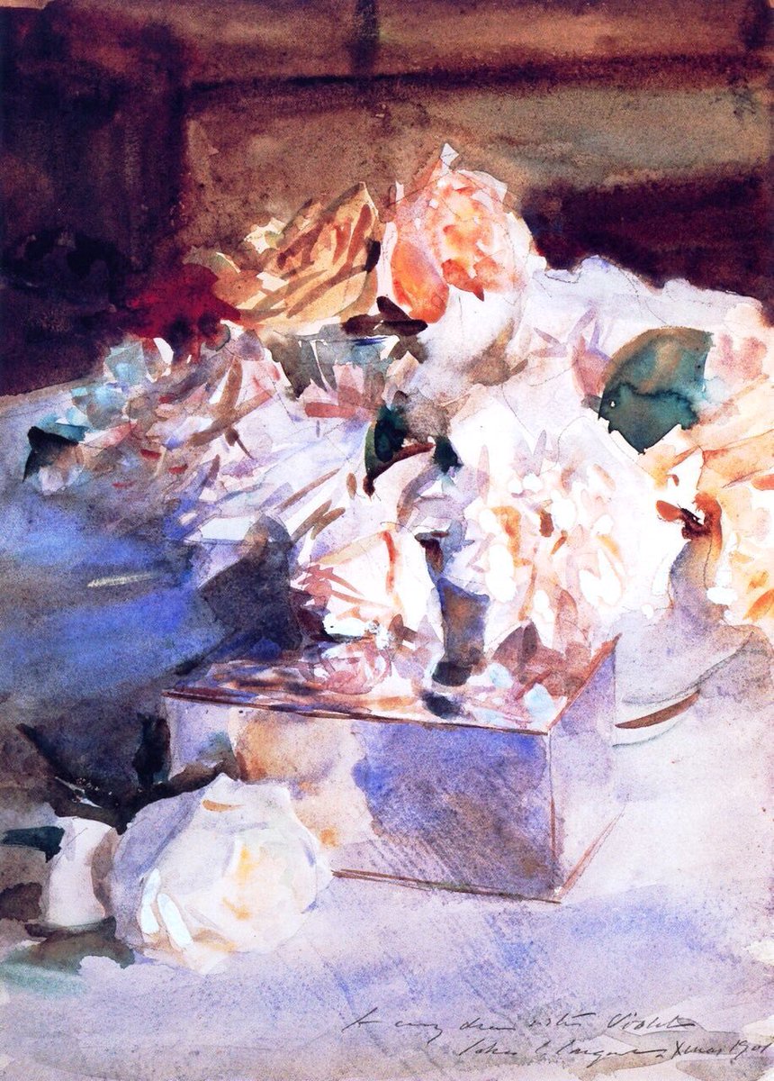 He created Edwardian images that still speak to us & his work has come to symbolise that time. His constant goal was light & colour. The Rococo Mirror (c1898), In Norway (1901) & Roses (1901)