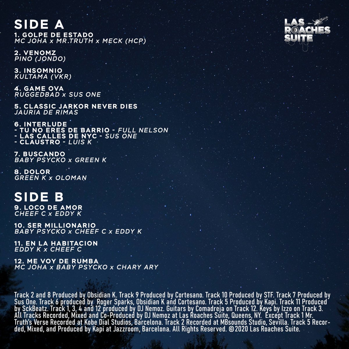 LasRoaches's tweet photo. Tracklist del LRS #SpanishCompilation #RAPenespañol #SpanishRap #HipHop #LatinHipHop #FullNelson #Kultama #DjNemoz #Pino #McJoha #BabyPsycko #JauriaDeRimas #CheefC #EDDyK #MrTruth #Meck #Oloman #Ruggedbad #CharyAry #STF #Cortesano #GreenK #SusOne #ObsidianK #Sparks #LuisK https://t.co/XFlnRrgbHe