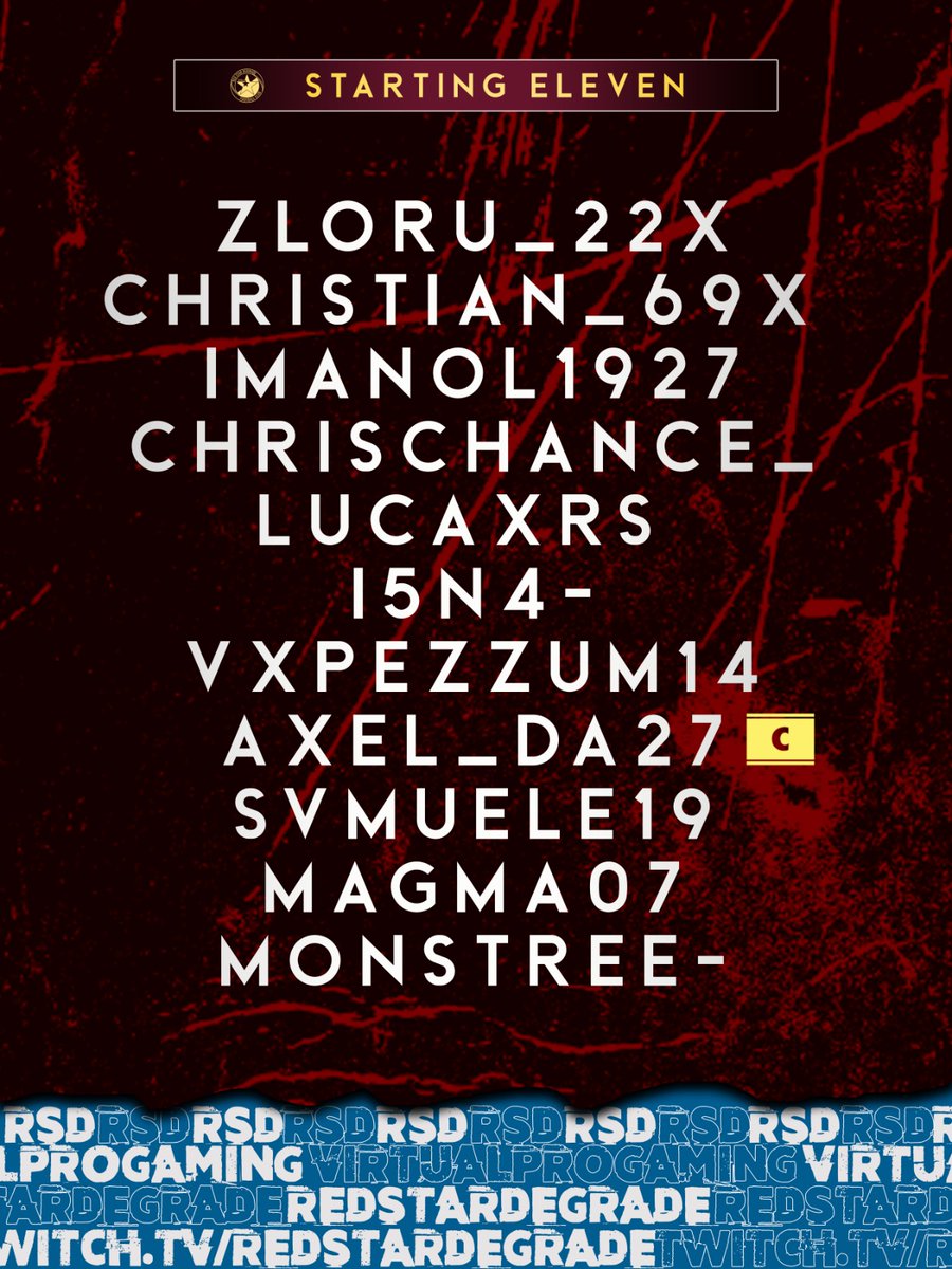 HSLProClub's tweet photo. 📢 | MATCHDAY
#LineUp for @OfficialVPG & @VPG_Italy
vs @Restart_FCP (21:25/8:25 GMT)
vs @EliteProClubs (22:00/9:00 GMT)
vs @FC_DreamTeam_ (22:40/9.40 GMT)
#GoRedStar https://t.co/5lEYHKqsMC