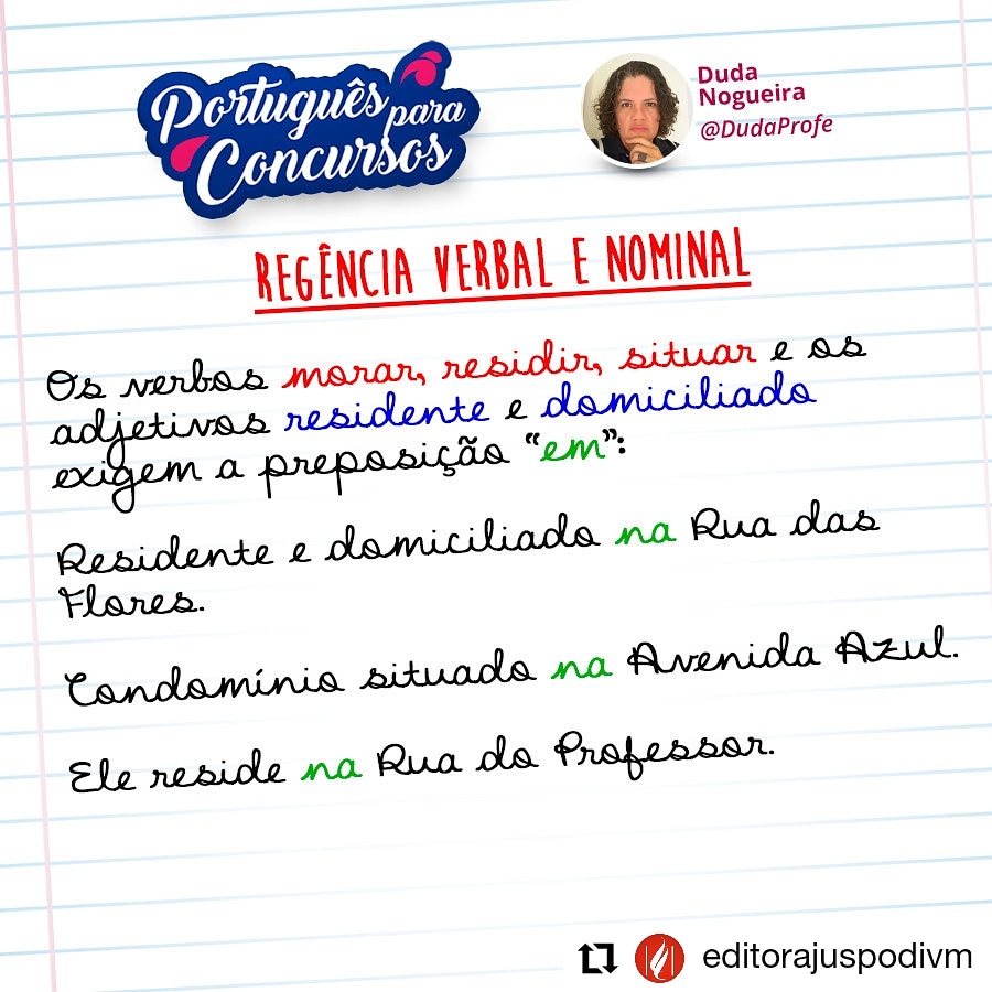 DudaProfe's tweet photo. Diquinha de regência. 😉
#LínguaPortuguesaParaConcursos #DudaNogueira #DudaProfe #ConcursoPúblico #Regência https://t.co/f3AAbvzFXX