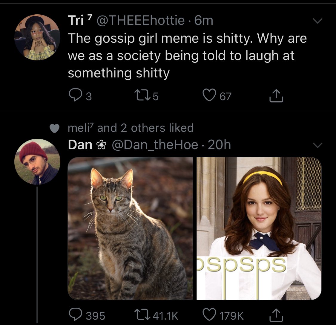 Tri Da Villain The Gossip Girl Meme Is Shitty Why Are We As A Society Being Told To Laugh At Something Shitty Twitter