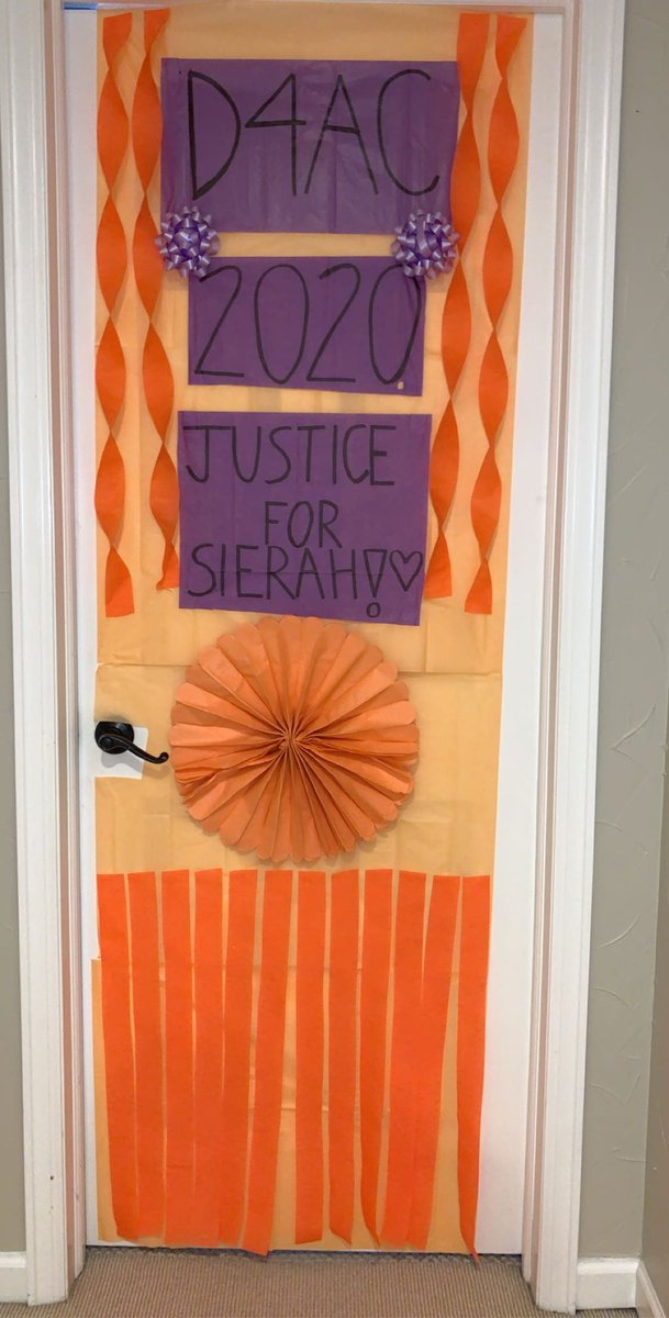 D4ACOrange's tweet photo. @D4AC2020 Some of our AMAZING team members’ doors !! Keep up the good work Orange Team🧡🍊🟠 #D4AC2020 #D4ACOrange #JusticeforSierah @kaseyvens https://t.co/Rm3G3b3oin