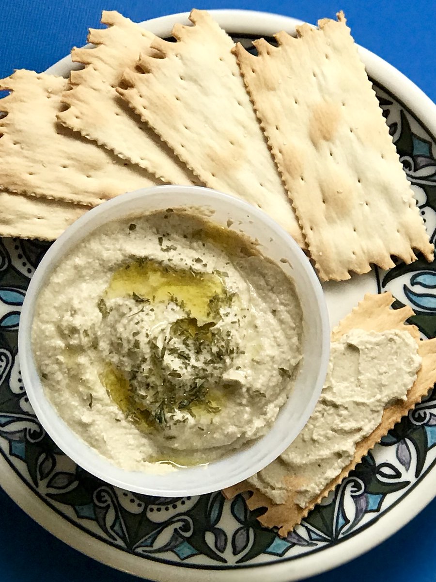 A healthy &amp; delicious snack with our baba ghanooj and your favorite cracker!  #HealthyAtHome #healthyeating #veganfood