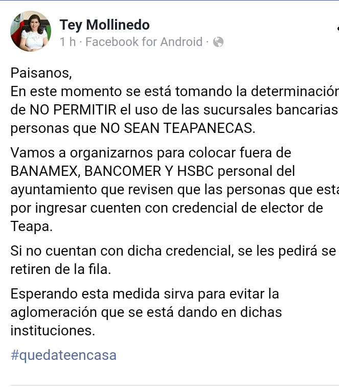 sags_01's tweet photo. A esto se le puede llamar discriminación?...existe algún sustento legal sobre este comentario @bbva @Citibanamex @HSBC @TeyMollinedoC https://t.co/RNy4AUFzdL
