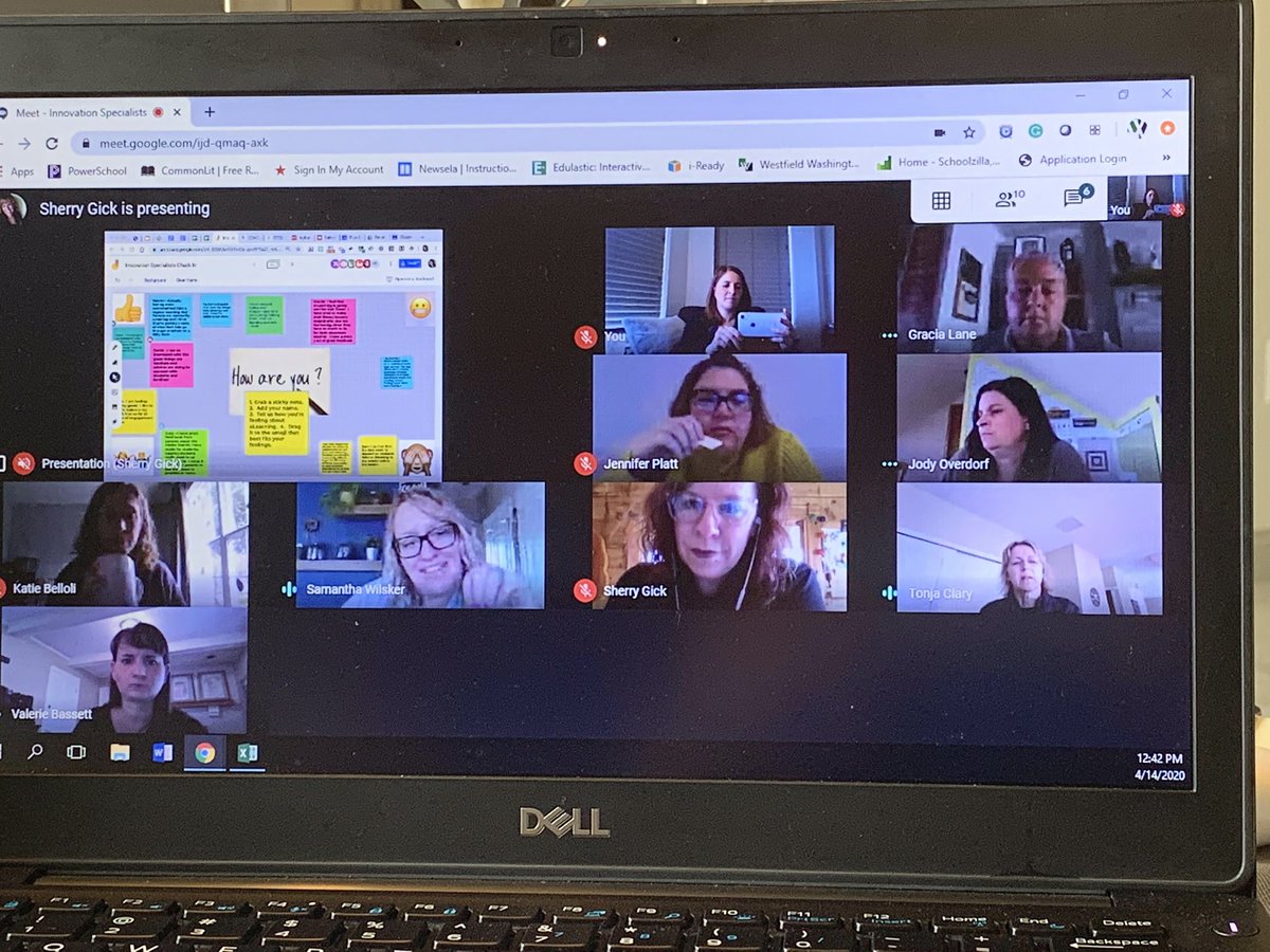 Virtual PD in action! Great time to connect with our @wwsweb K-6 Innovation Specialists & @sherryngick Great to connect and learn together. #wwsALLin