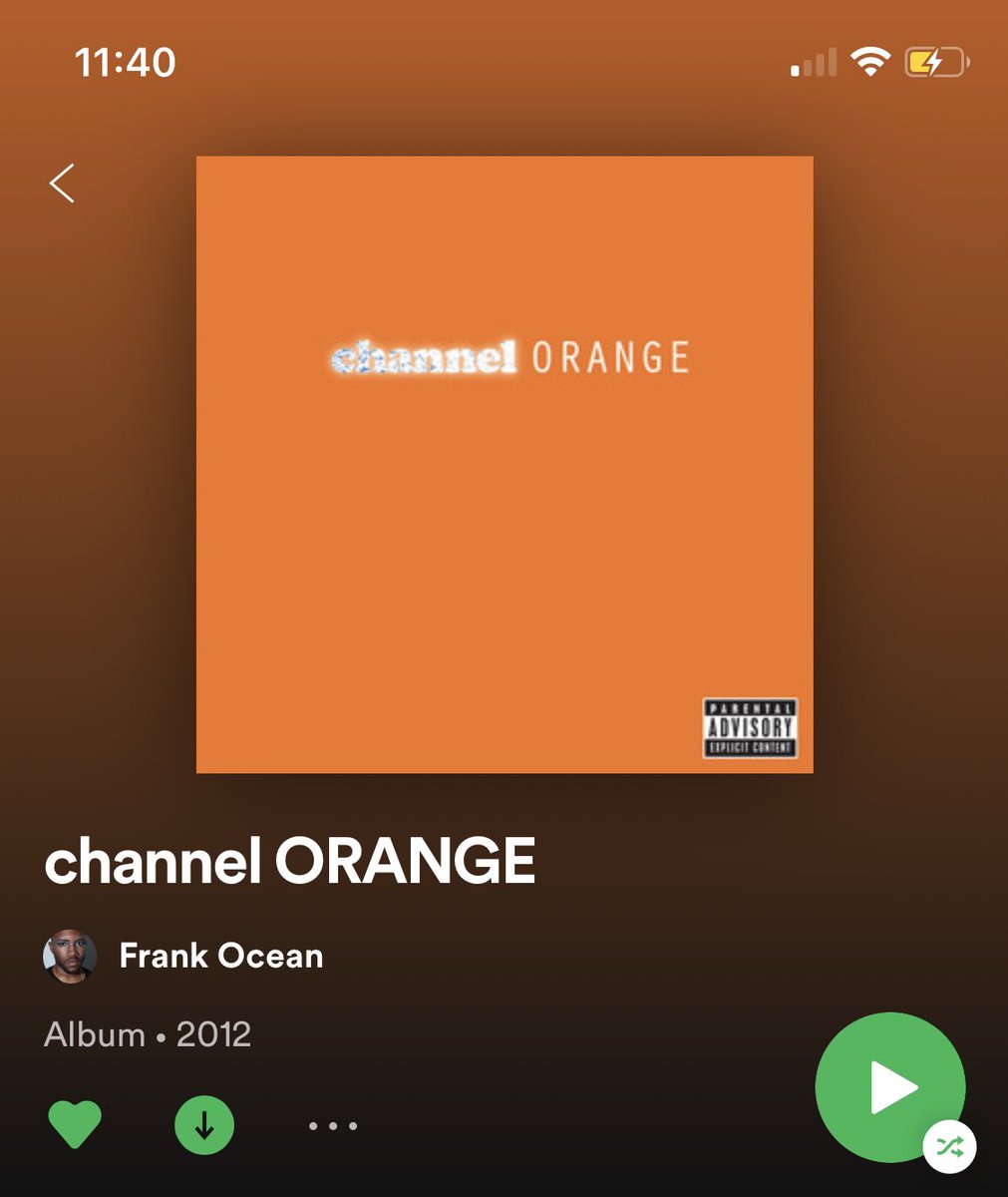 channel orangefav songs: end, white, bad religion, sweet life, super rich kids, pink matter, forrest gump, thinkin bout you, losti just realized i named over half the album on my favorite oops