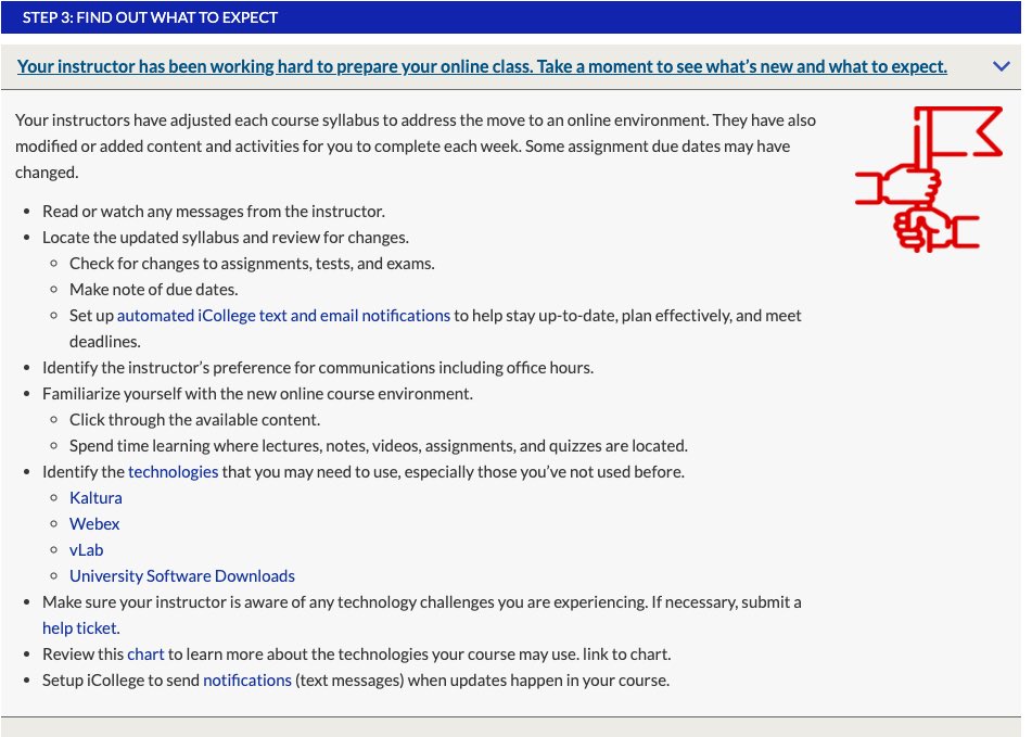 GaStateSI's tweet image. For day 3 of our online learning tips we’re talking expectations. Swipe right for advice on navigating these new standards!