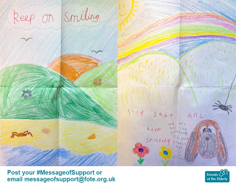 FriendsElderly's tweet image. St Anne’s Luton Scout Group sent these wonderful #drawings to residents at Little Bramingham Farm #carehome. Thank you so much for sending them and giving our residents lots of joy ❤️ 

Send your own #MessageofSupport by emailing messageofsupport@fote.org.uk. @LutonScouts