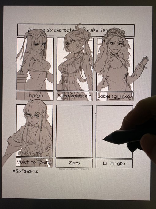 Working on these #SixFanarts 