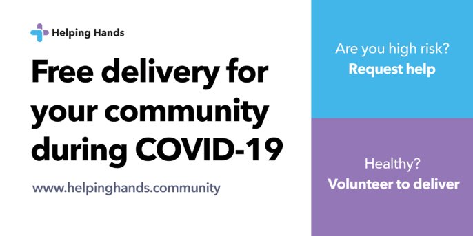 I’m volunteering with a new nonprofit aimed at supporting those in need during #COVID19. <a href="/hh_community/">Helping Hands Community</a> connects at-risk #community members with healthy local volunteers to run critical errands like grocery shopping or a pharmacy pickup. 
Get involved! bit.ly/2UEREjy