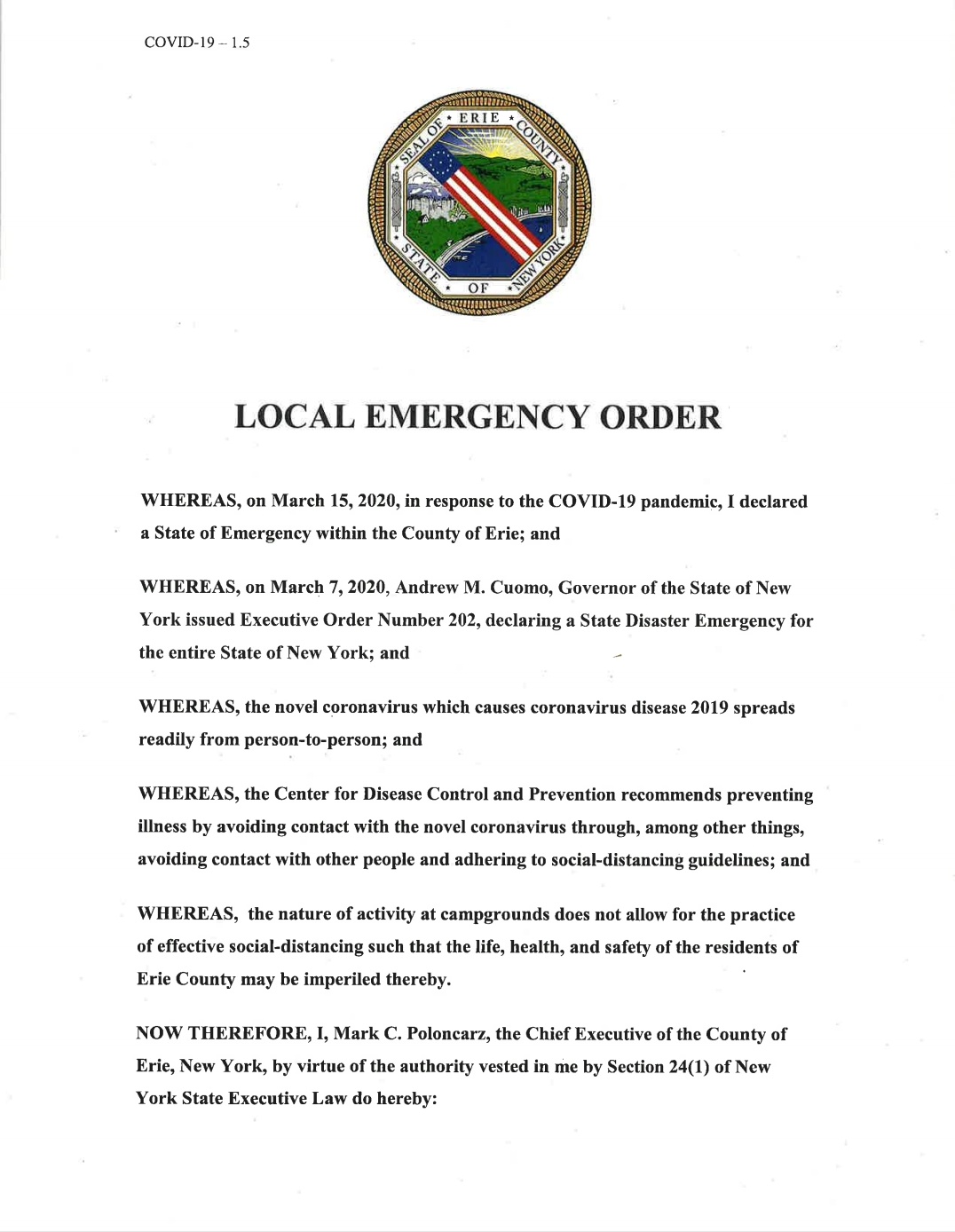 Mark Poloncarz on Twitter "Based on reports we've received, and as