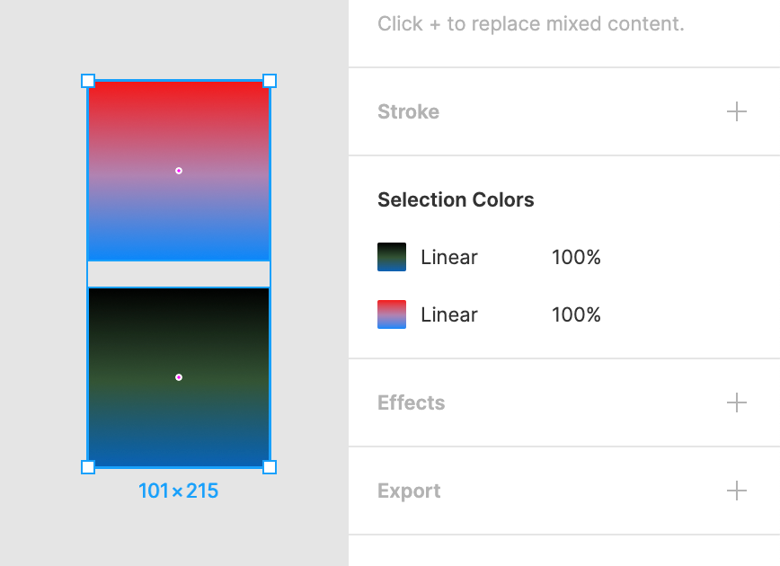 What do we do with gradients? (We decided to grab the individual colours from gradients and treat them as if they were independent.)