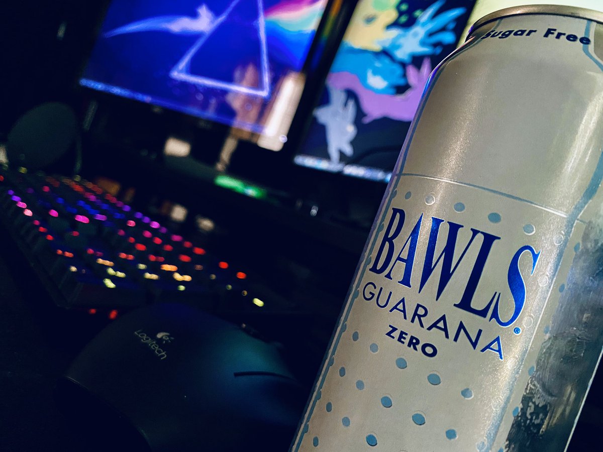 DigiTavern's tweet photo. @BAWLSGuarana fueling the #DigiTavern stay clean, #StayHome, #StayIndoors but most importantly drink your @LogitechG #bawls #energydrink https://t.co/qYt5aYnNdq