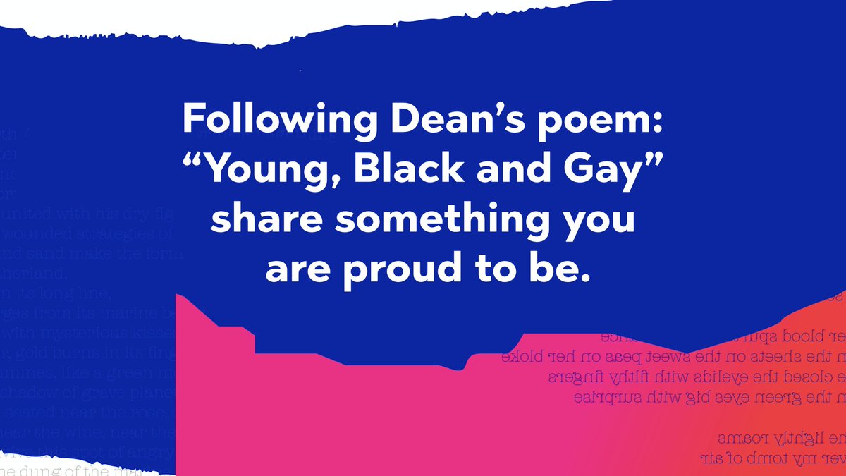 PoetintheCityUK's tweet photo. Time to shout about yourselves. @DeanAtta spoke about things he was proud to be - now it's your turn. 

Tell us below, using #FailBetterPinC. https://t.co/tt9G2nH791