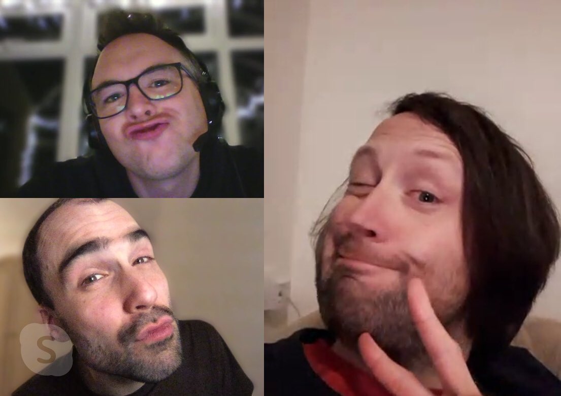 When everything’s odd and stressful, here’s to silly times with good friends. Another glorious trip to the Virtual Winston last night with <a href="/Guyverpop/">Bonobo Cupcake</a> and <a href="/KEV1L/">Kevil</a>. Here’s our Instagram faces. #StayHome