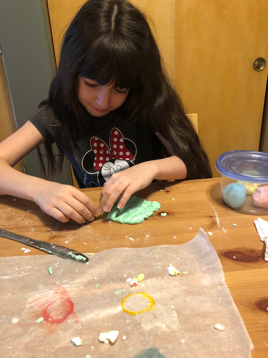 Ms_AniSmith's tweet photo. Absolutely amazed at how creative our d100 families are! A and A made homemade play dough out of cornstarch and hair conditioner. Students become the teachers! #d100inspires #komenskymatters #ilschoolsstepup @timdunnell https://t.co/ES0gLYr4Ul