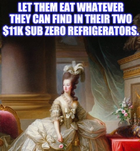 brobs1971's tweet photo. @brainburp13 @AultmanRex While Americans are forced by #WuhanVirus into Depression era unemployment @Pelosi forages thru TWO $11,000 Wolf Sub Zero 36" Refrigerators for sorbet; showcasing a level of elitism and tone deafness not seen since Marie Antoinette.
#GetAmericaWorkingAgain https://t.co/OdYFVzajml
