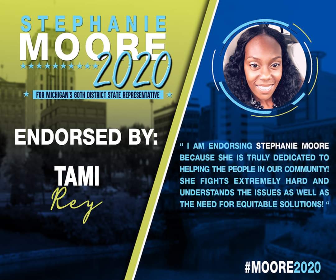 StephnyWilliams's tweet photo. “She fights extremely hard and understands the issues as well as the need for equitable solutions!”
Thank you to @tamirayshawn1 for you’re endorsement and continued support. Elect Tami Rey Kalamazoo County Commission District 1! #moore2020 #endorsed #StephanieMoore60thDistrict https://t.co/LyVeXePJKn