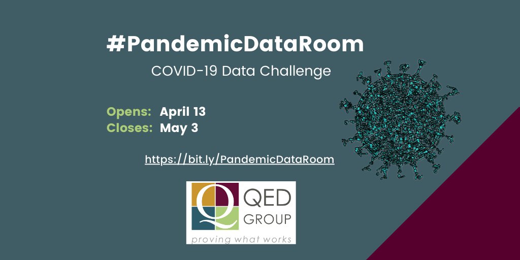 Calling all researchers and innovators: join @QEDGroup, <a href="/Georgetown/">Georgetown University</a> and over 15 university and corporate partners to work with global data. The #PandemicDataRoom Data Challenge runs 4/13-5/3/20. Help visualize #COVID19 #data. More info: bit.ly/PandemicDataRo… #datavisualization