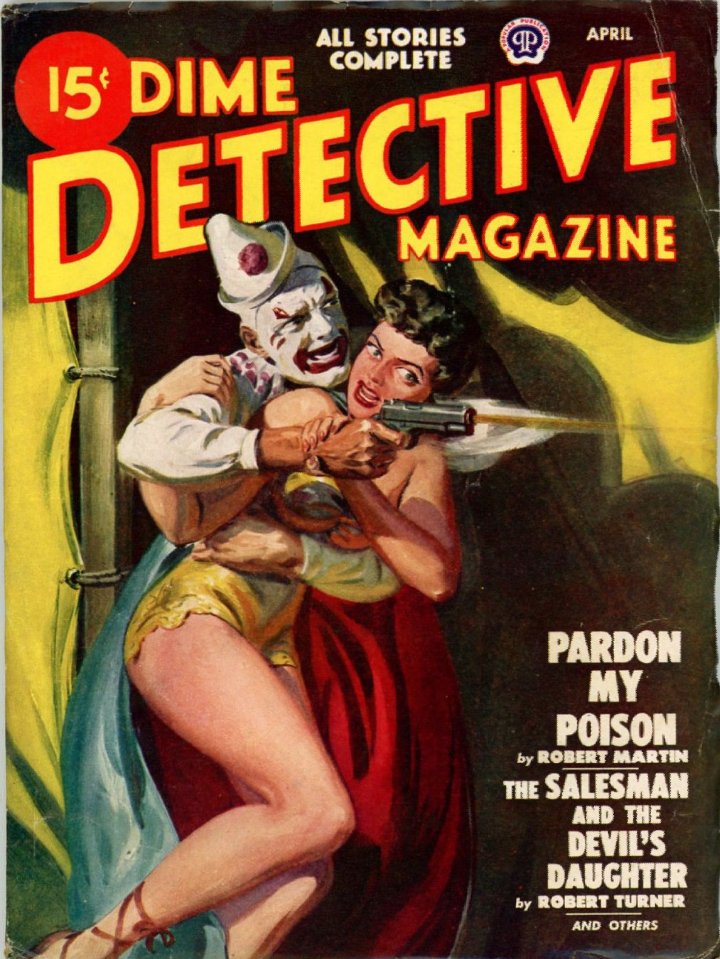However by the 1940s the crime clown had become something of a niche character - often a spurned lover turned kidnapper in a circus story. The crime clown joke was clearly wearing thin.