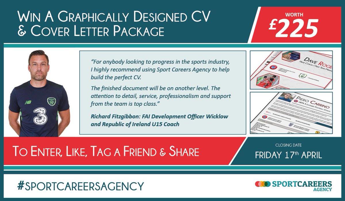 ICYMI - get your name in the 🎩 for our competition to win a FREE graphically designed CV and covering letter 🙌

The deadline is 5 pm this Friday and the winner will be announced shortly after 🏆

 #sportcareersagency #competition