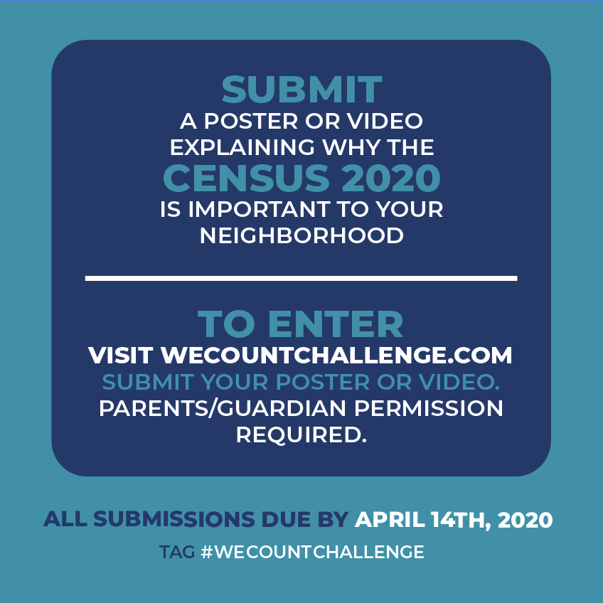 CookEnviro's tweet image. Families looking for a fun project for your children during school closures? Encourage them to participate in the #WeCountChallenge poster and video contest. Visit WeCountChallenge.com to learn more &amp;amp; apply by May 1st. #CookCountyCensus #MakeILCount #BeCounted #Census2020