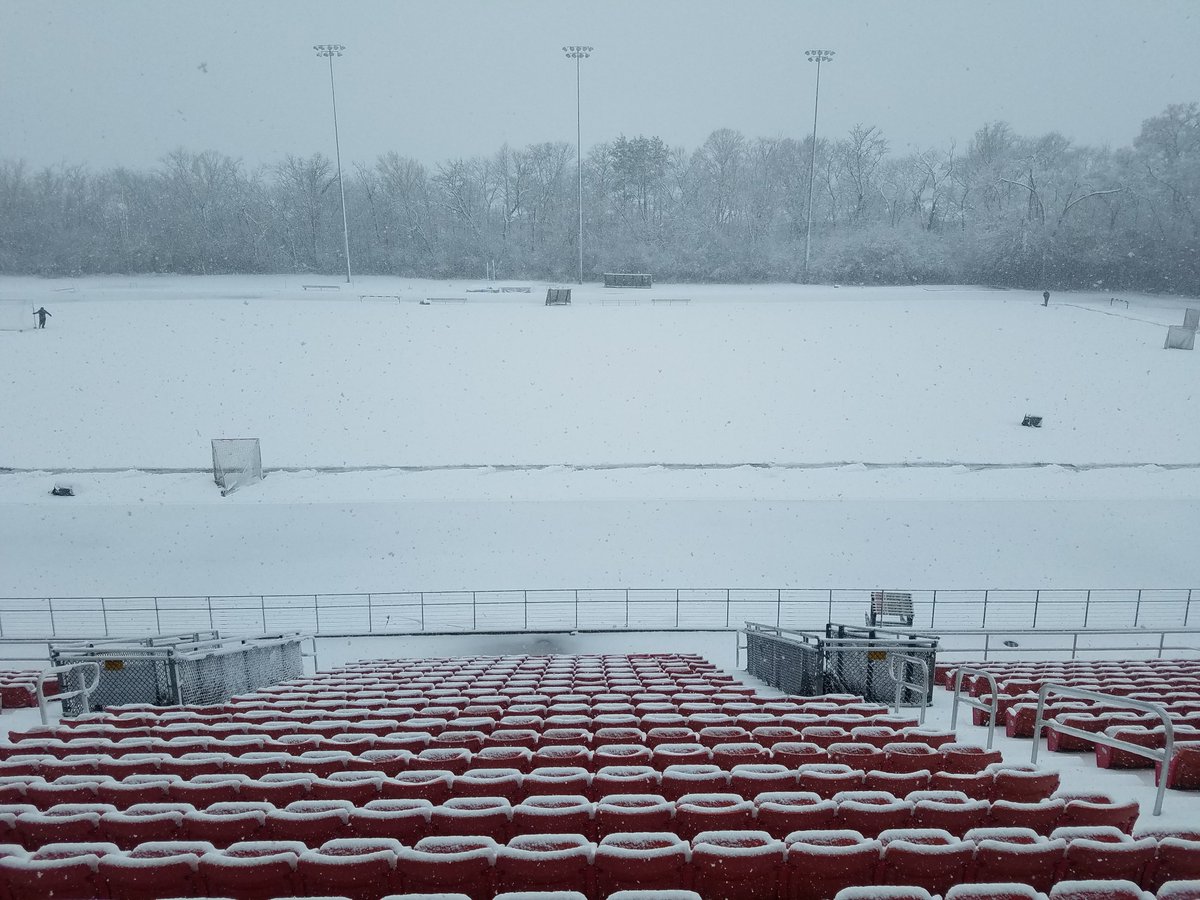 BenUEagles1887's tweet photo. THIS DAY IN HISTORY: Remember these pictures? (Yes, that is heavy snow) Last year weather moved @BenuEaglesMLAX senior day indoors as the team downed Fontbonne 32-10 - Nic Perkins scored six times https://t.co/YgVTmbla4d