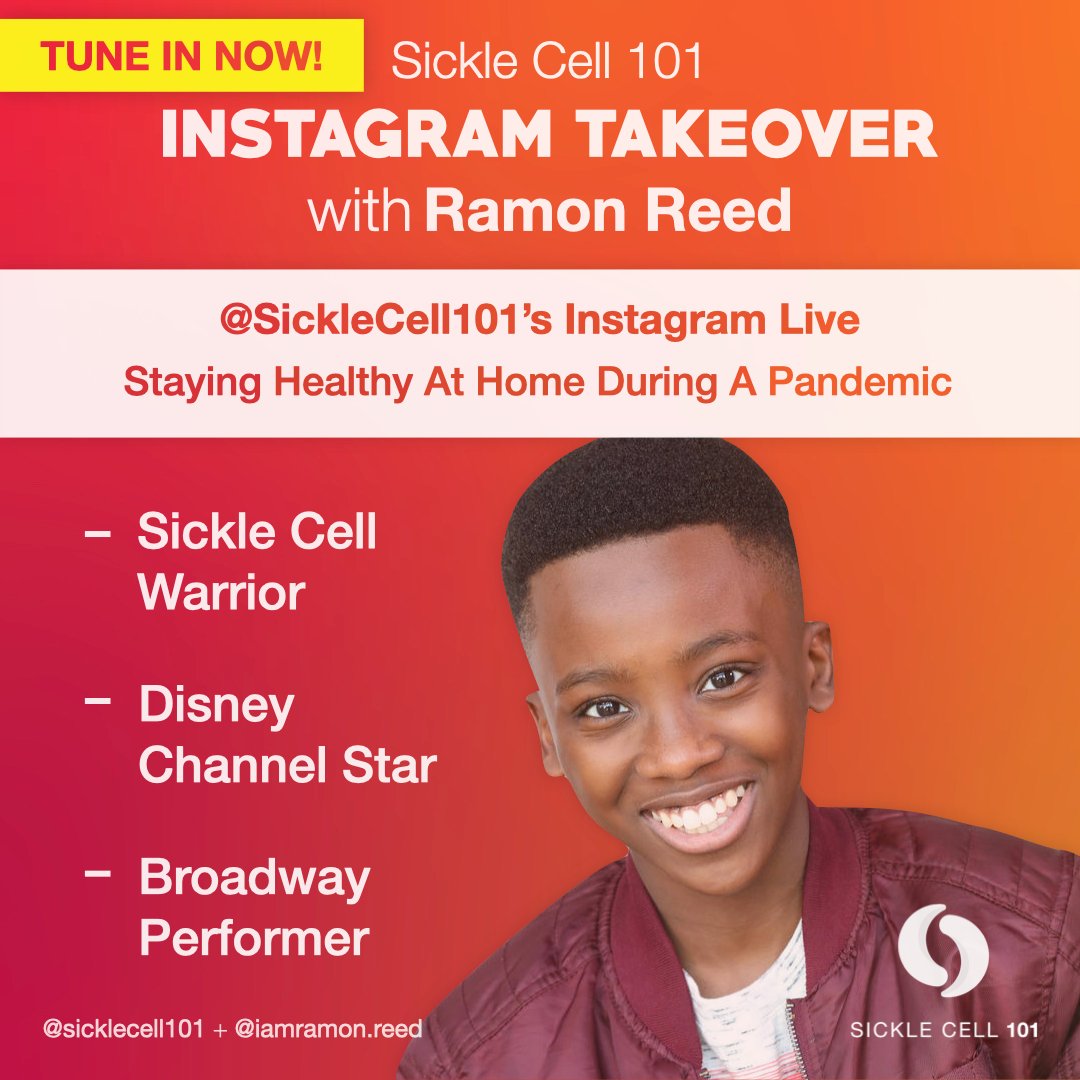 sicklecell101's tweet photo. Tune in now! Disney actor and singer Ramon Reed, is taking over Sickle Cell 101’s Instagram Live!
Join Ramon Reed, as he shares how he is staying healthy at home, while managing #sicklecell disease, amid the COVID-19 pandemic.
#takeovertuesday #sicklecell101 #ramonreed #disney https://t.co/X7BGUvVuxW