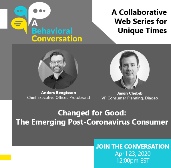 Join @jasonchebib, VP Consumer Planning <a href="/Diageo_NA/">Diageo North America</a> , and our own <a href="/doctoranders/">Anders Bengtsson</a> as they discuss the future of consumer behavior in a post-coronavirus world.  Register now for this virtual event series with @PRSINVIVO @marumatchbox &amp; <a href="/Trigger_pointer/">Will Leach</a>: ow.ly/DUTP50ze8Id