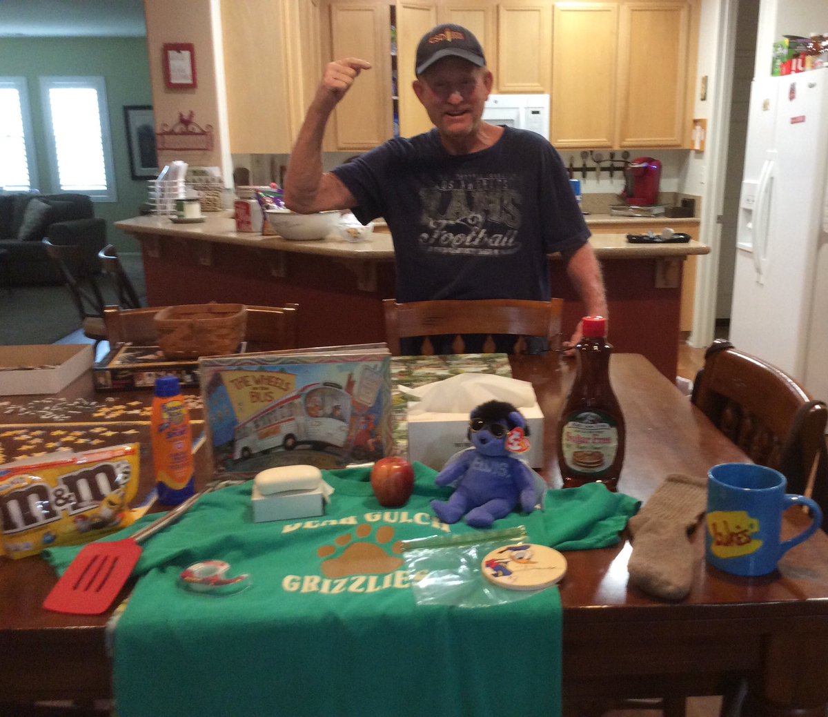 Mr. Bruce completed the Scavenger Hunt!  He had everything but the bubbles!  How did you all do?