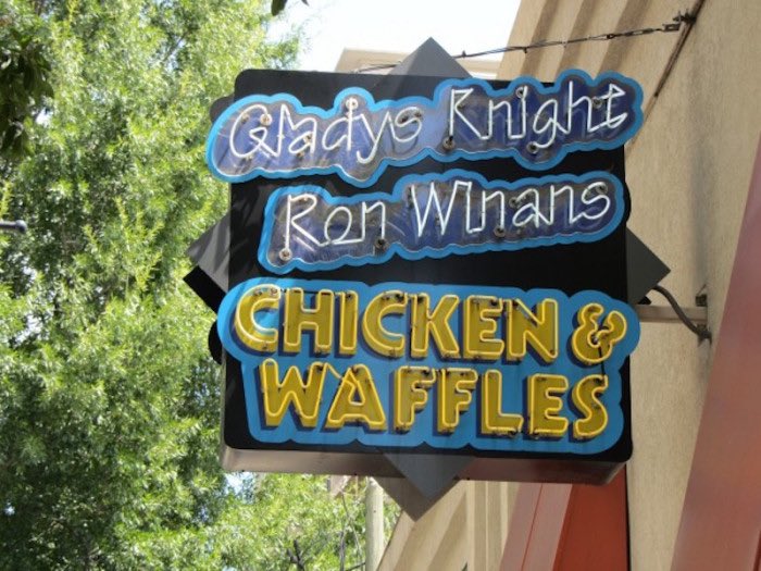 In 1997, Atlanta native Gladys Knight and Ron Winans opened a chicken & waffles joint. They opened a few locations in the Atlanta area and in Maryland. The chicken & waffles concept is believed to have originated in Harlem to satisfy the tastebuds of late night club-goers.